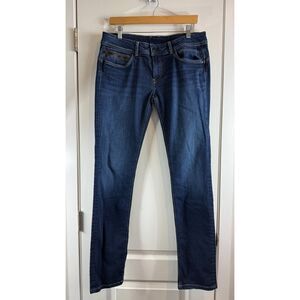 Pepe Jeans New Brooke Low Rise Slim Fit Jeans Dark Wash Women's 33 (Inseam 34")